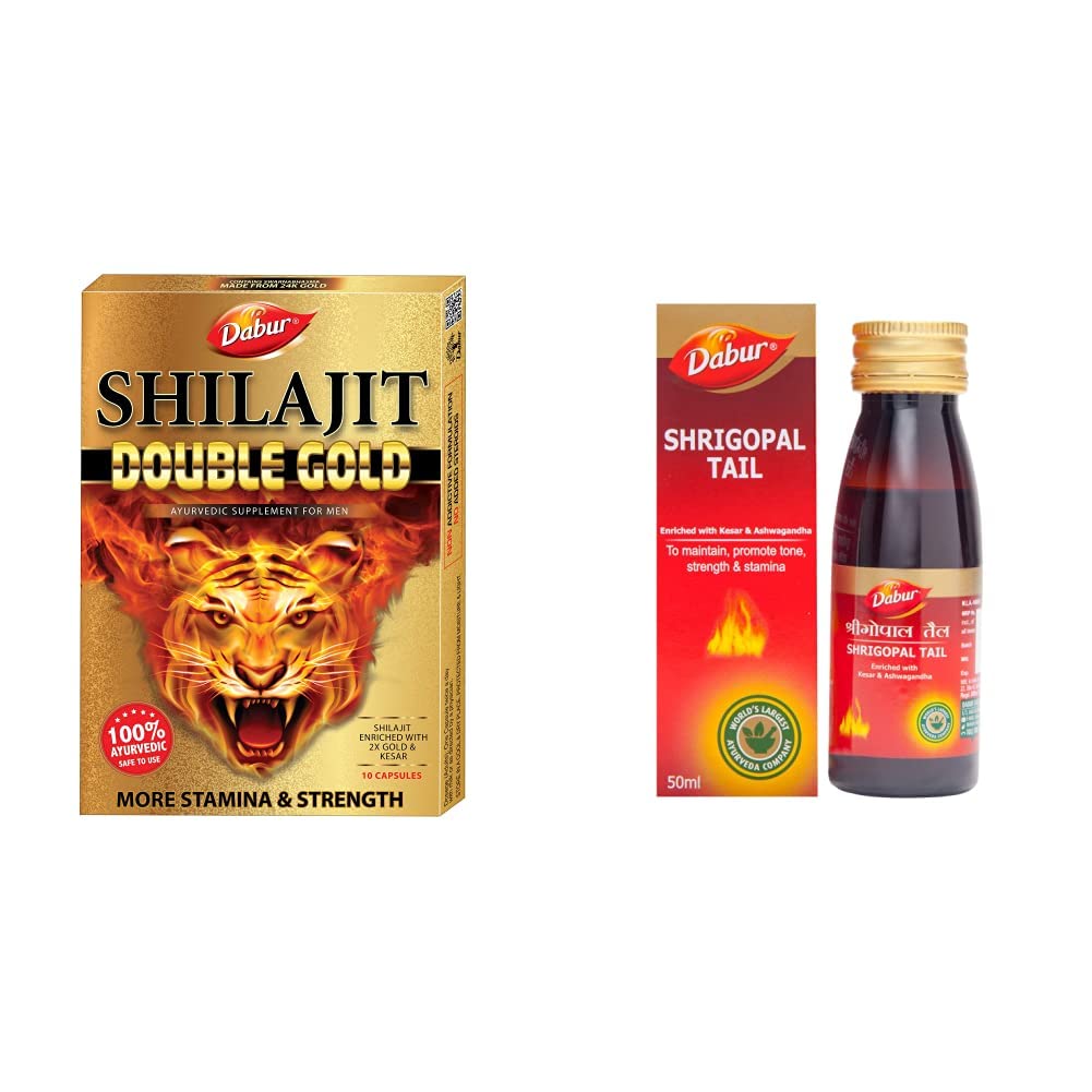 Dabur Shilajit Gold - 20 Capsules | 100% Ayurvedic Capsules for Strength , Stamina and Power | Premium Ayurvedic Supplement | For Men