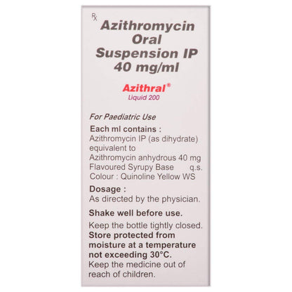 Azithral Liquid 200 - Bottle of 15 ml Suspension