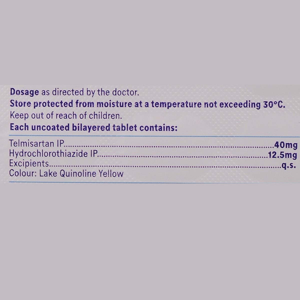 Telsartan-H 40mg - Strip of 14 Tablets