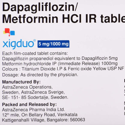 Xigduo 5 mg/1000 mg - Strip of 14 Tablets