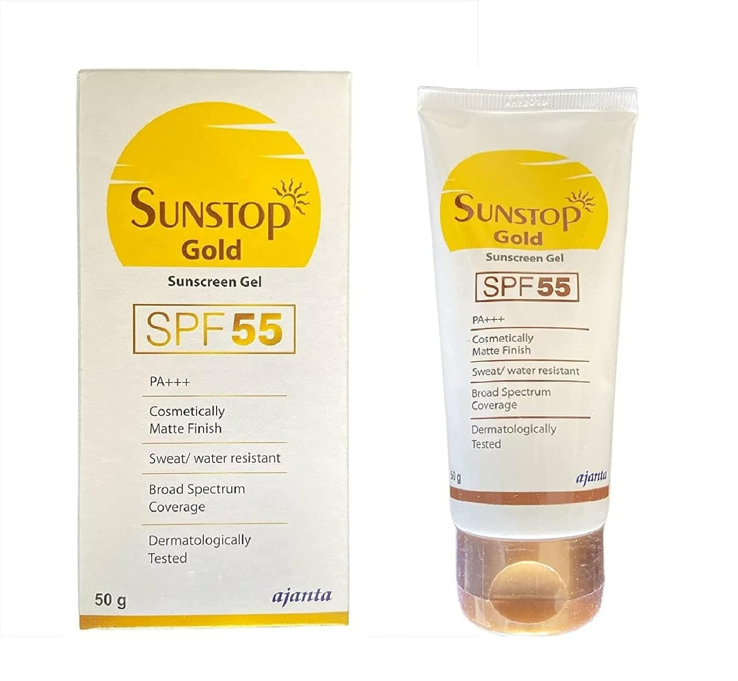 Sunstop Gold Sunscreen Gel SPF 55 PA+++ Sun Protection, (50g)