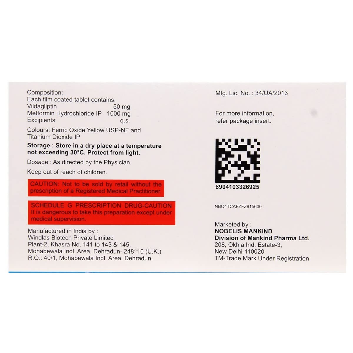 Zukanorm M 1000/50MG - Strip of 10 Tablets