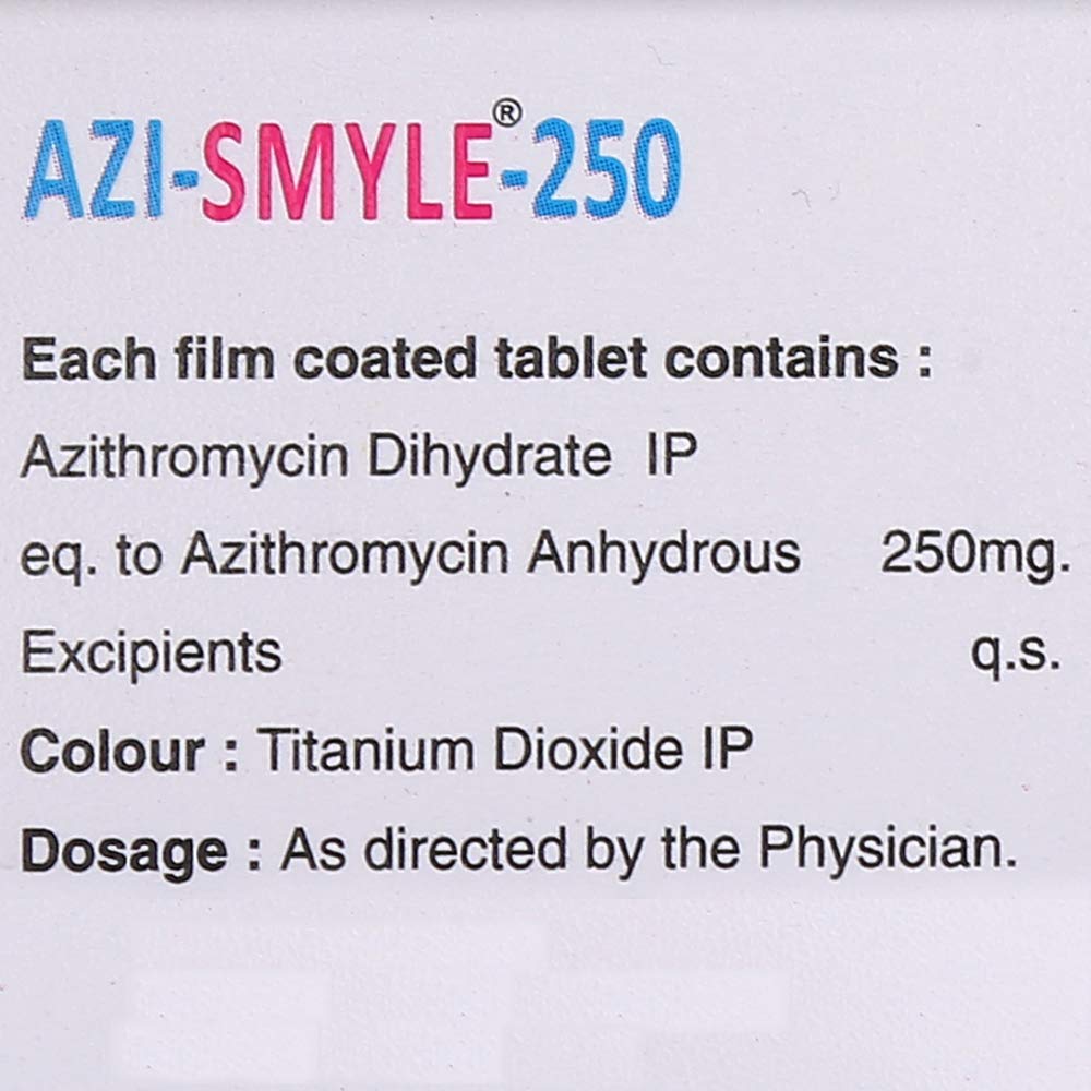 Azi-Smyle-250 - Strip of 6 Tablets