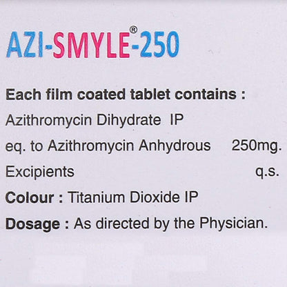 Azi-Smyle-250 - Strip of 6 Tablets