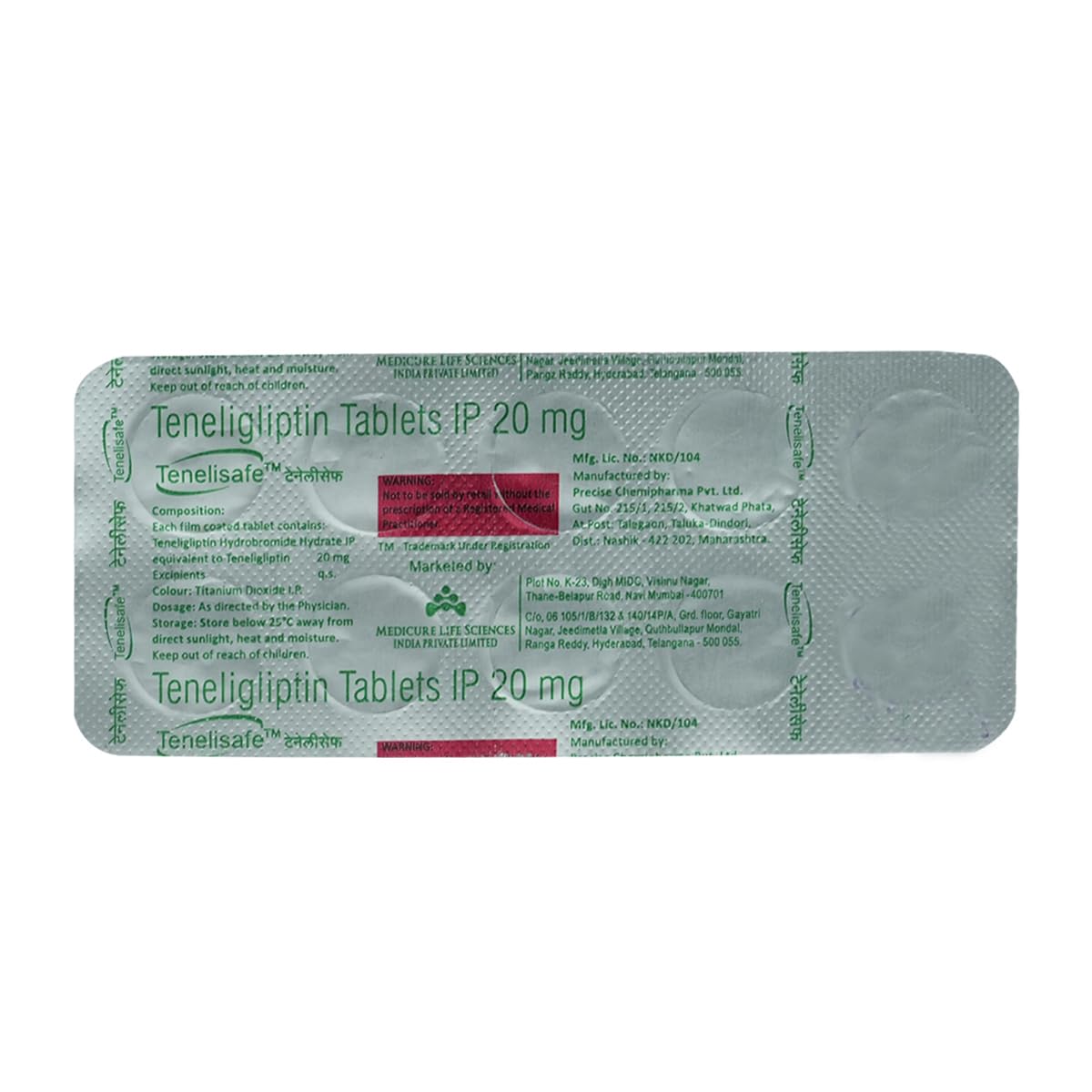 Tenelisafe 20mg - Strip of 10 Tablets