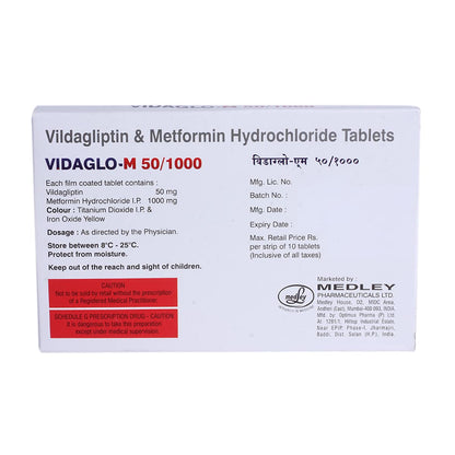 Vidaglo-M 50/1000MG - Strip of 10 Tablets