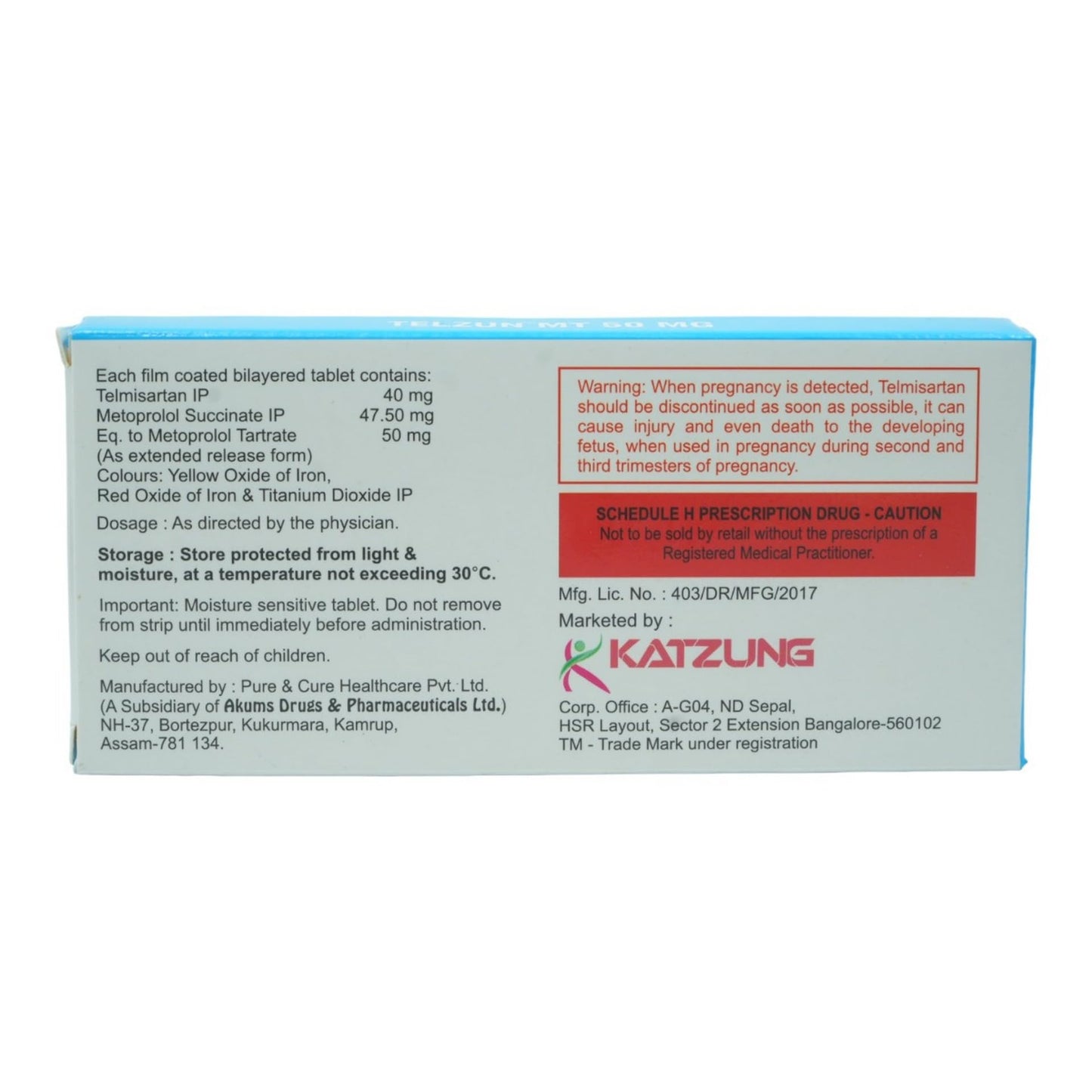 Telzun MT 50 mg - Strip of 10 Tablets