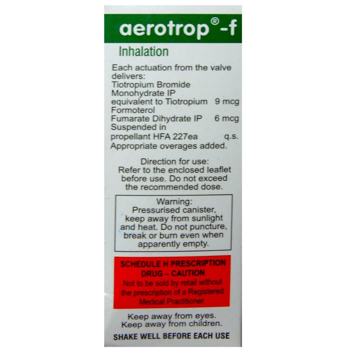 AEROTROP F - Pack of 1 Inhaler