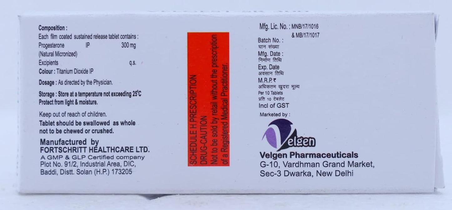 Velgest SR 300mg - Strip of 10 Tablets