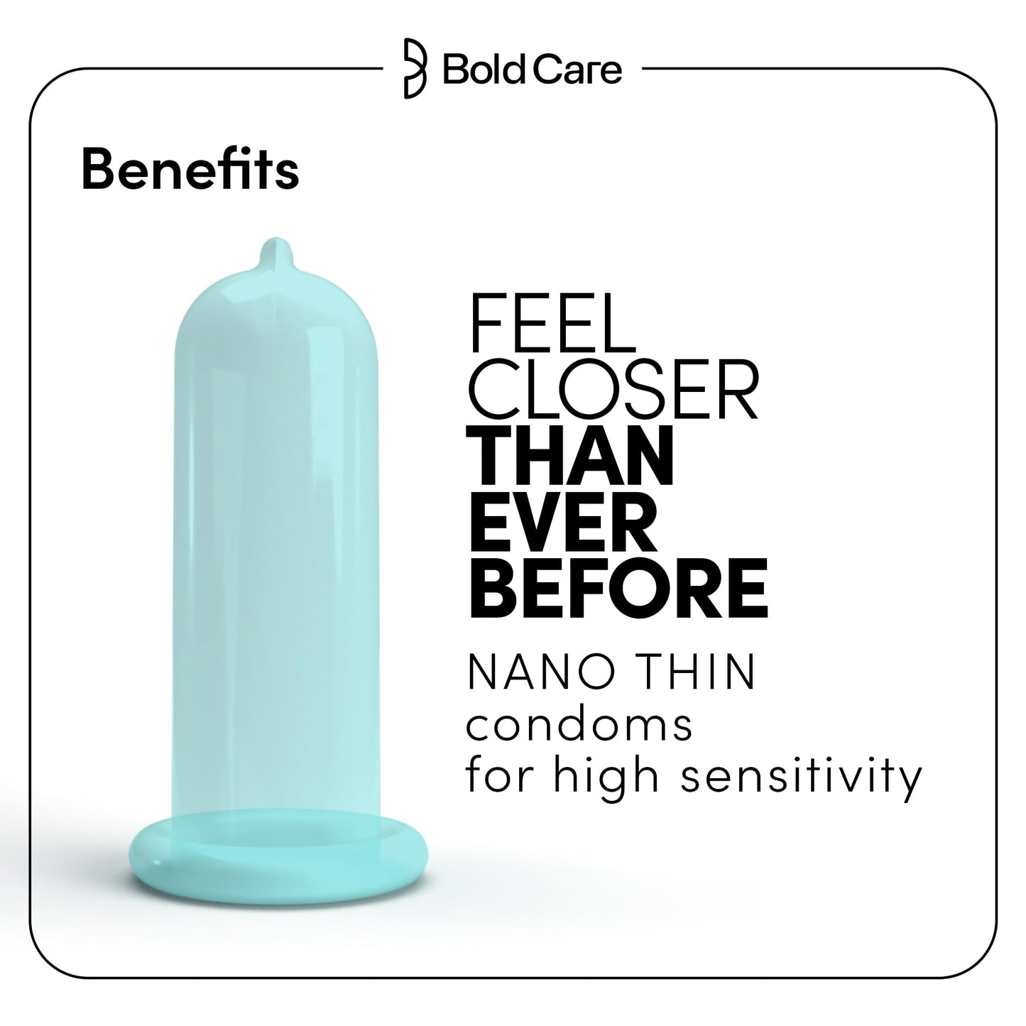 Bold Care Ultra Thin Lubricated Condoms (Pack Of 10) For Men With Disposable Pouches And 4.5% Benzocaine | 60 Microns | Paraben Free | Close Fit Barely There Condom | Transparent Extra Thin Condom