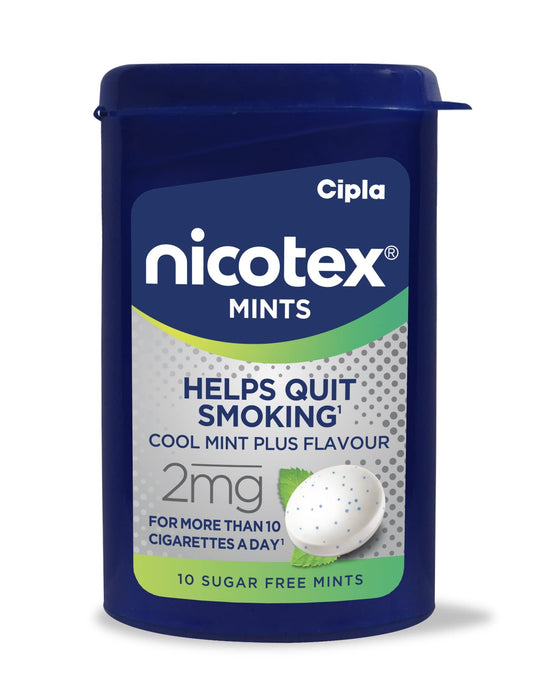 Cipla Nicotex Mints | Nicotine 2mg Lozenges (360 Pcs) | Helps Quit Smoking | Sugar Free | Cool Mint Plus Flavour (10 * 36 Pcs)