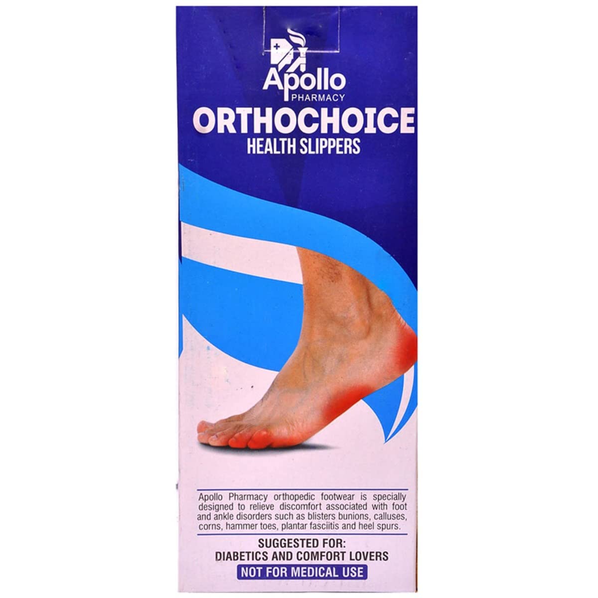 Apollo Pharmacy Orthochoice Men Health Slippers Size 8, 1 Pair