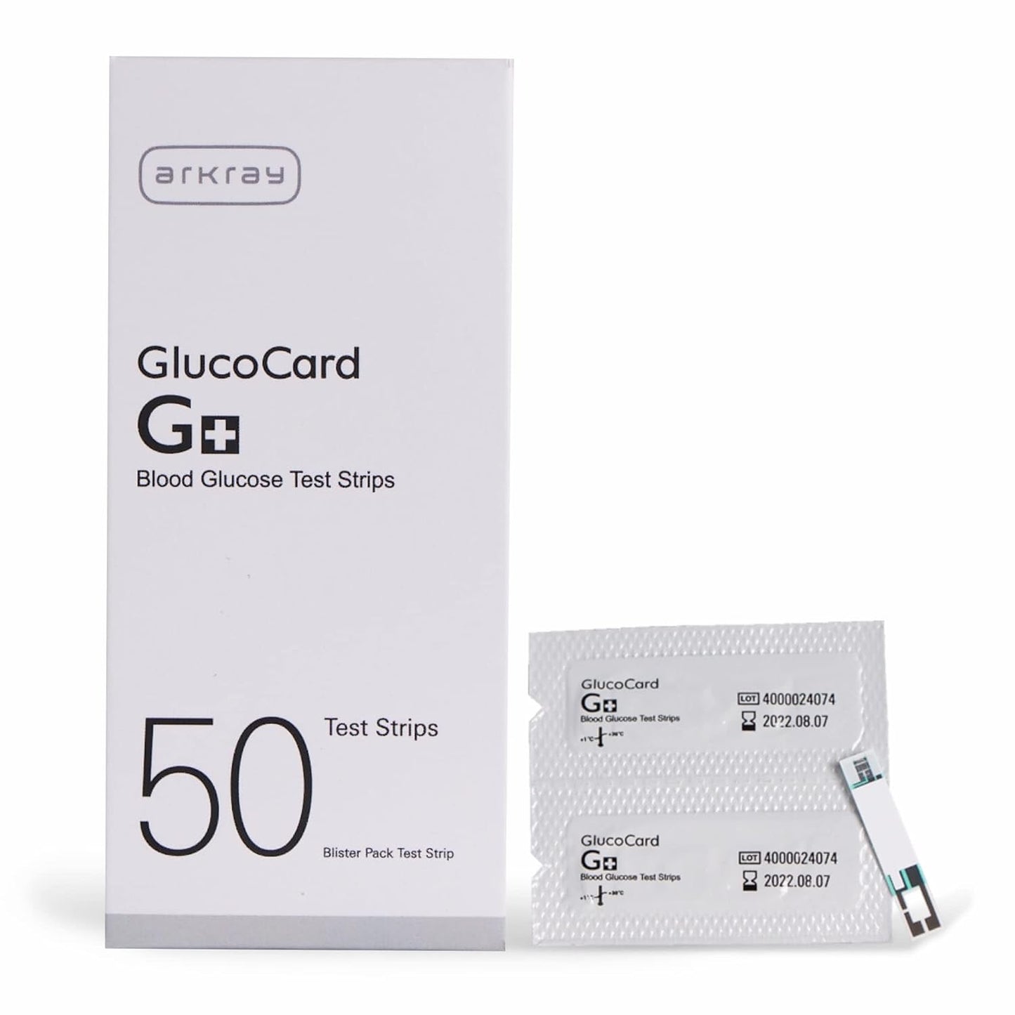 Arkray Glucocard G+ 50 Blood Glucose Test Strips with 50 Lancet Combo | Individually Packed