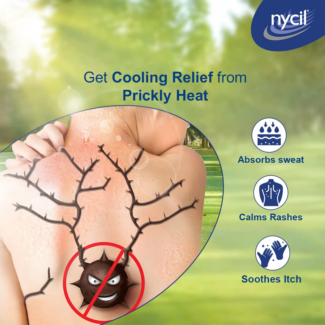 Nycil Germ Expert Cool Herbal Prickly Heat And Cooling Powder - 150 G + 50 G Free (Nycil Cool Herbal Powder) | Get Relief From Skin Problems