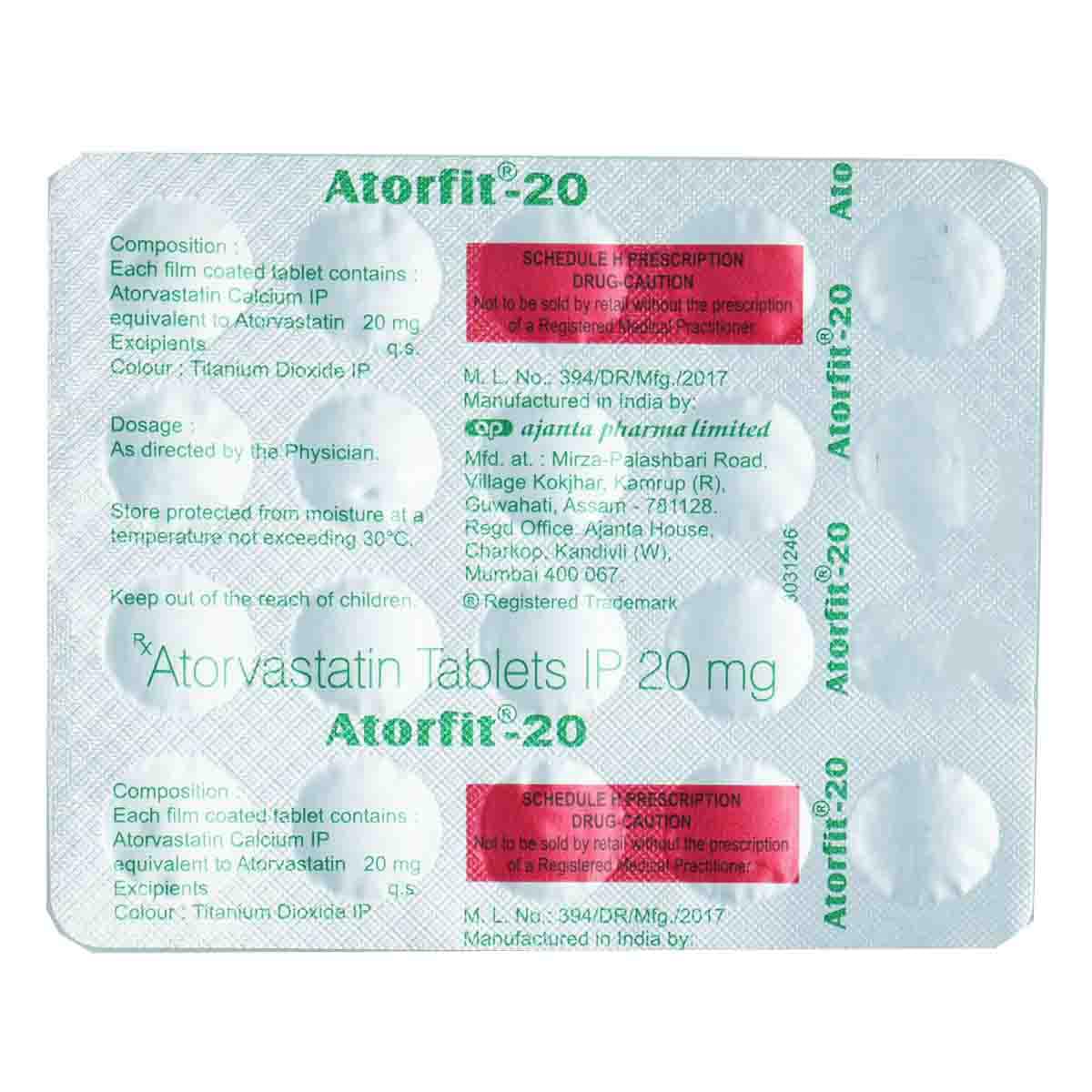 Atorfit-20 - Strip of 20 Tablets