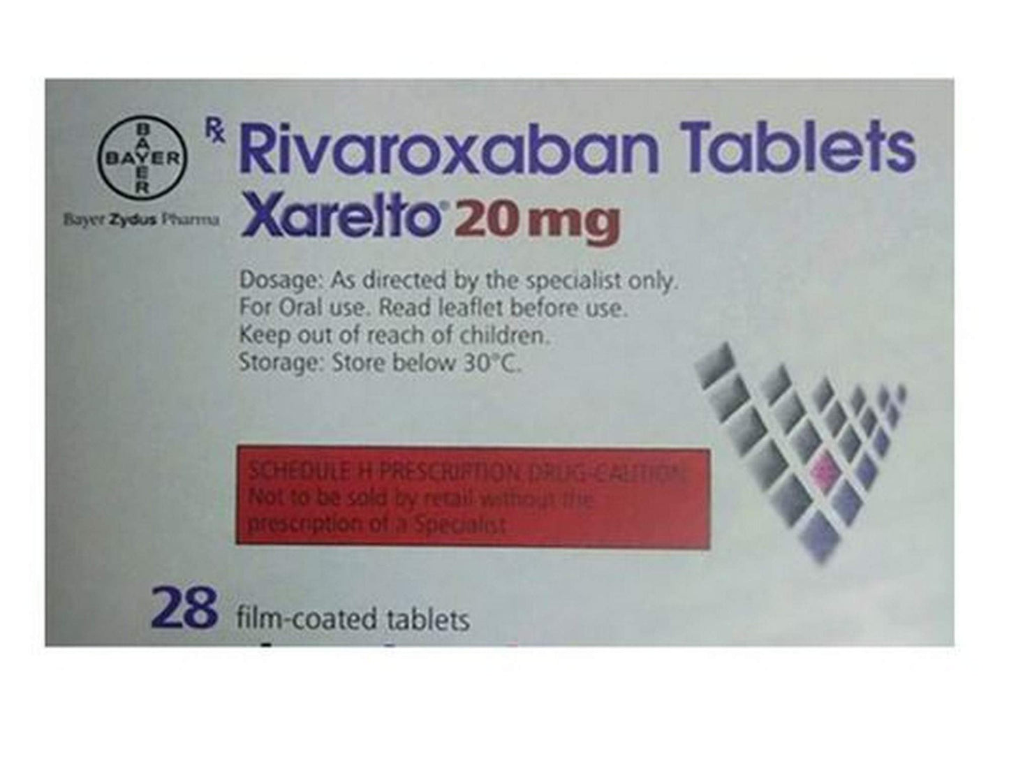 Xarelto 20mg - Strip of 28 Tablets