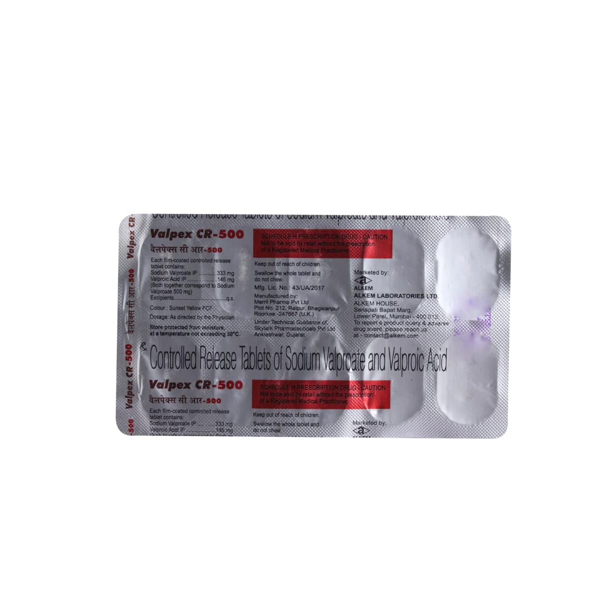 Valpex CR 500MG - Strip of 10 Tablets