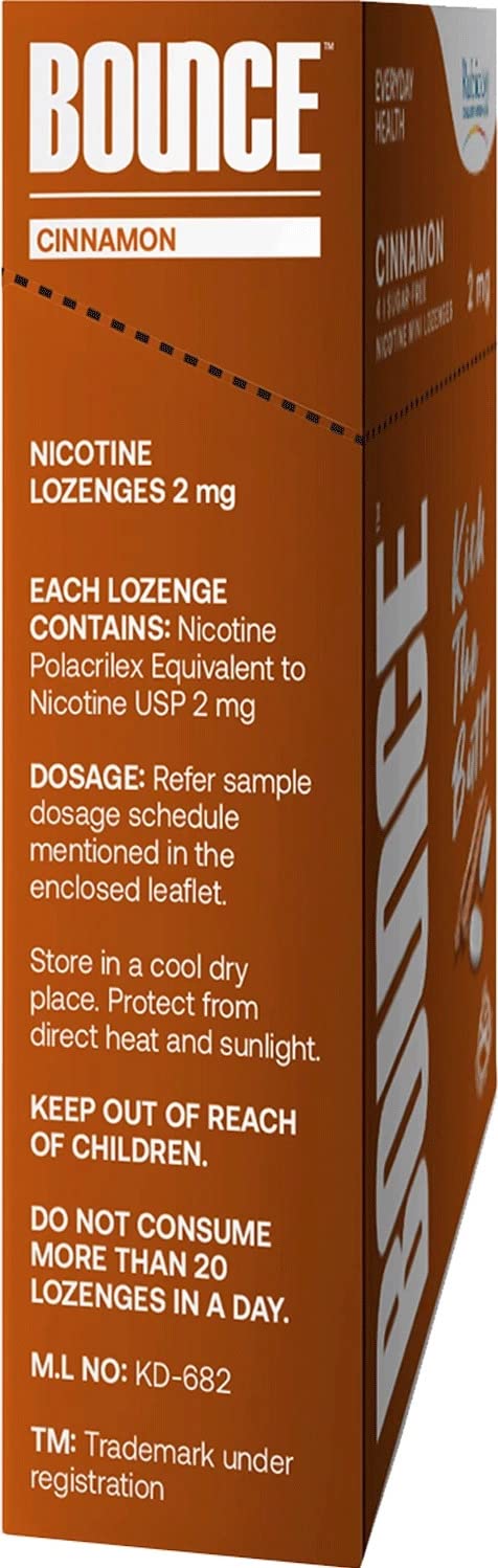 Rubicon BOUNCE Nicotine Mini Lozenge 2 Mg | Cherry Flavour, Sugar Free | USFDA Approved | Helps Quit Smoking | 10 Packs of 10 Lozenges