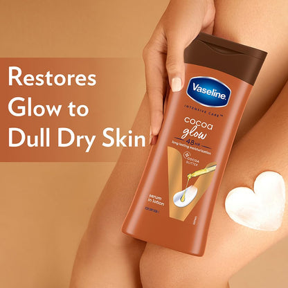 Vaseline Cocoa Glow Serum In Lotion, 400 ml | 100% Pure Cocoa & Shea Butter for Glowing & Soft Skin