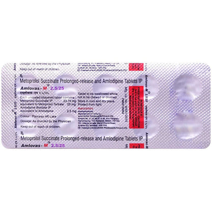 Amlovas M 2.5/25MG - Strip of 10 Tablets