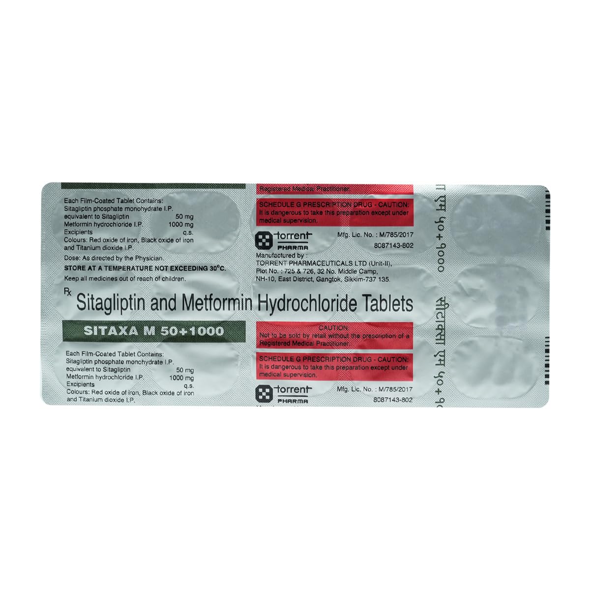 Sitaxa M 50/1000 mg - Strip of 15 Tablets