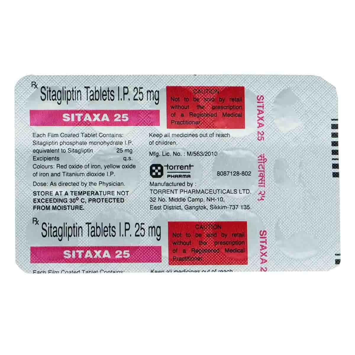 Sitaxa 25 mg - Strip of 15 Tablets