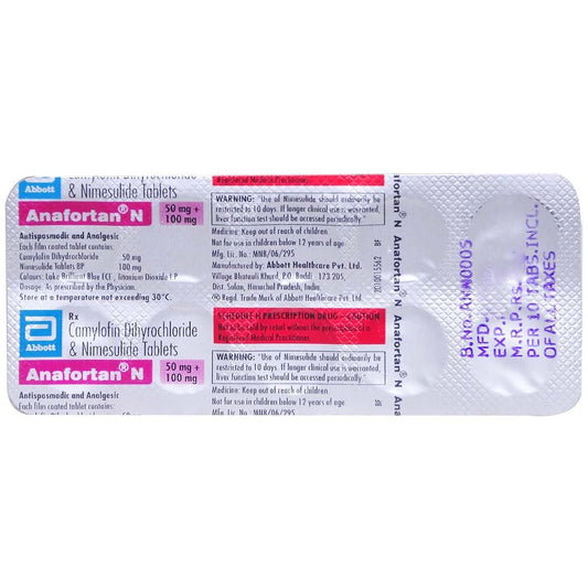 Anafortan-N 100mg/50mg - Strip of 10 Tablets