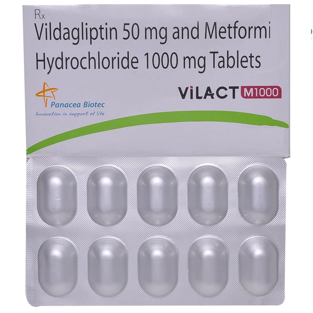 Vilact M 1000/50MG - Strip of 10 Tablets