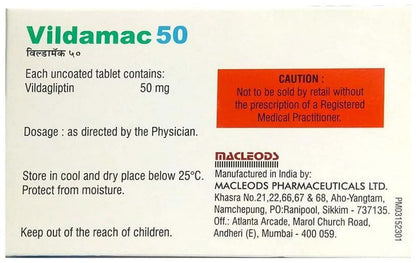 Vildamac 50 mg- Strip of 15 Tablets