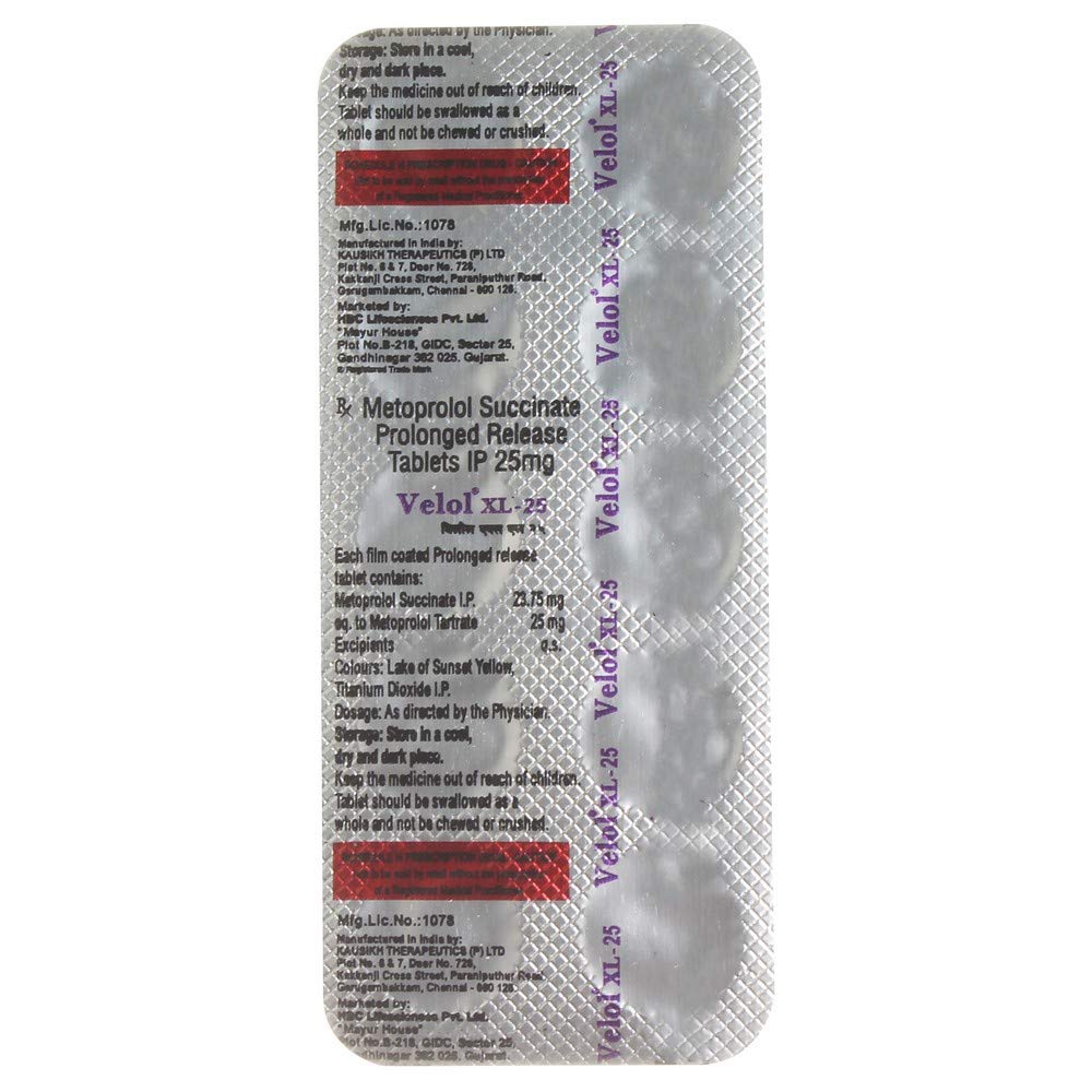 Velol XL 25 - Strip of 10 Tablets