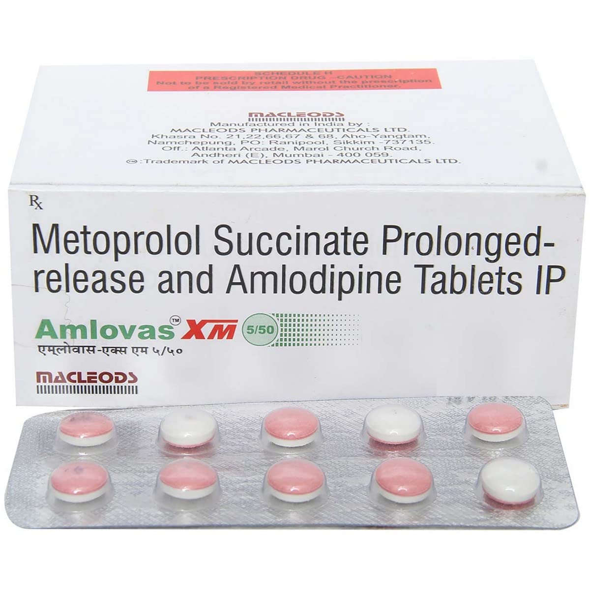 Amlovas-XM 5/50 - Strip of 10 Tablets