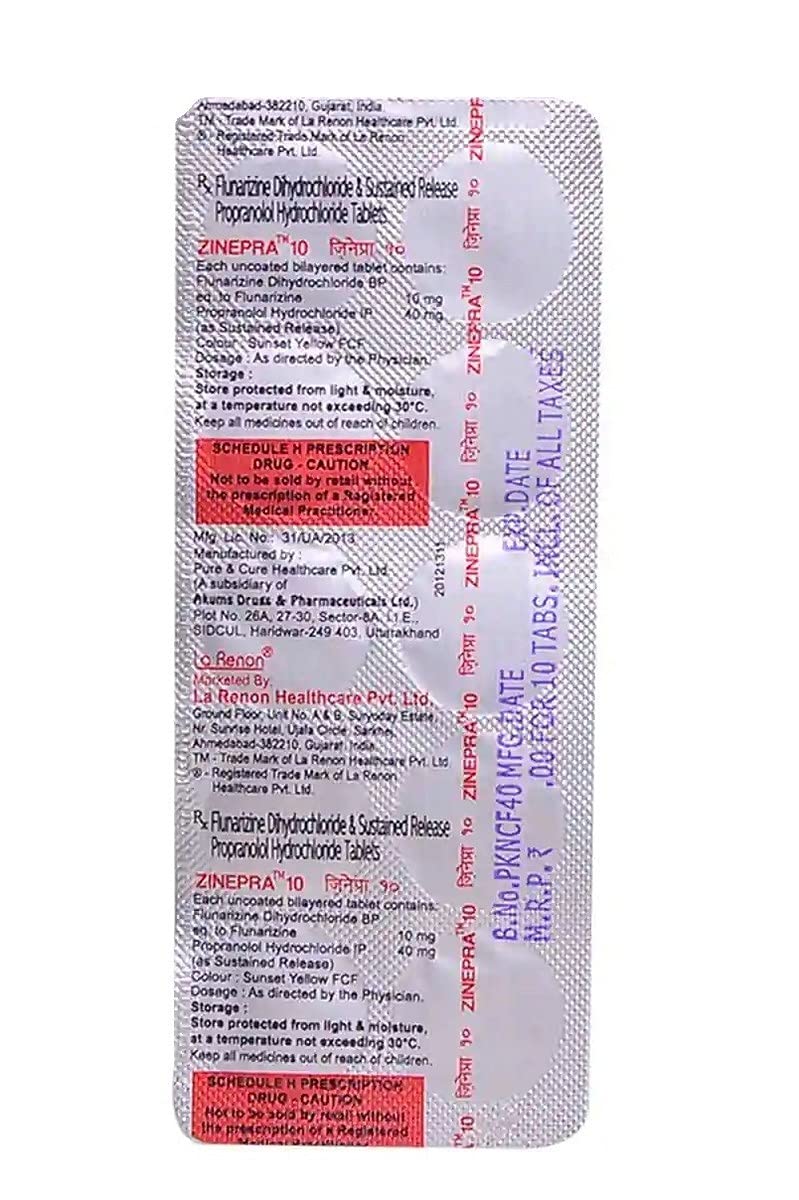 Zinepra 10 - Strip of 10 Tablets