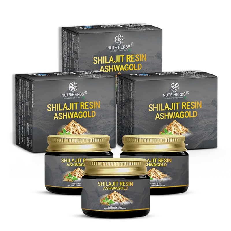 NUTRiHERBS Shilajit Resin Ashwagold 10g – Pure Himalayan Shilajit for Men & Women | Stamina, Energy & Muscle Building Supplement | Ayurvedic Stamina Booster with Ashwagandha & Swarna Bhasma | Gym & Endurance Support