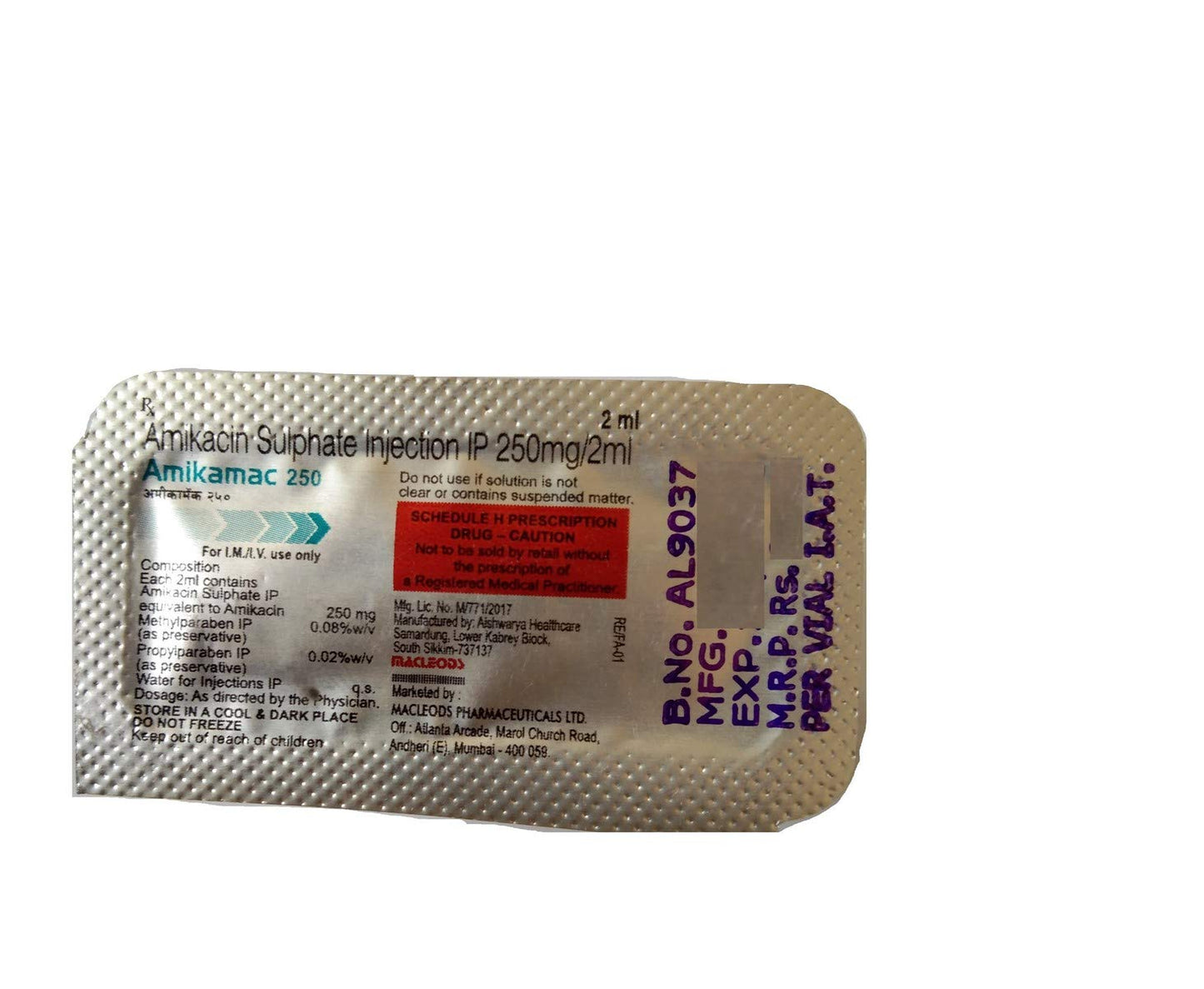 AMIKAMAC 250MG INJECTION