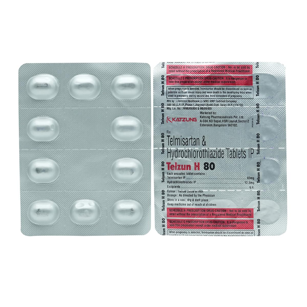 TELZUN H 80MG -Strip of 10 Tablets