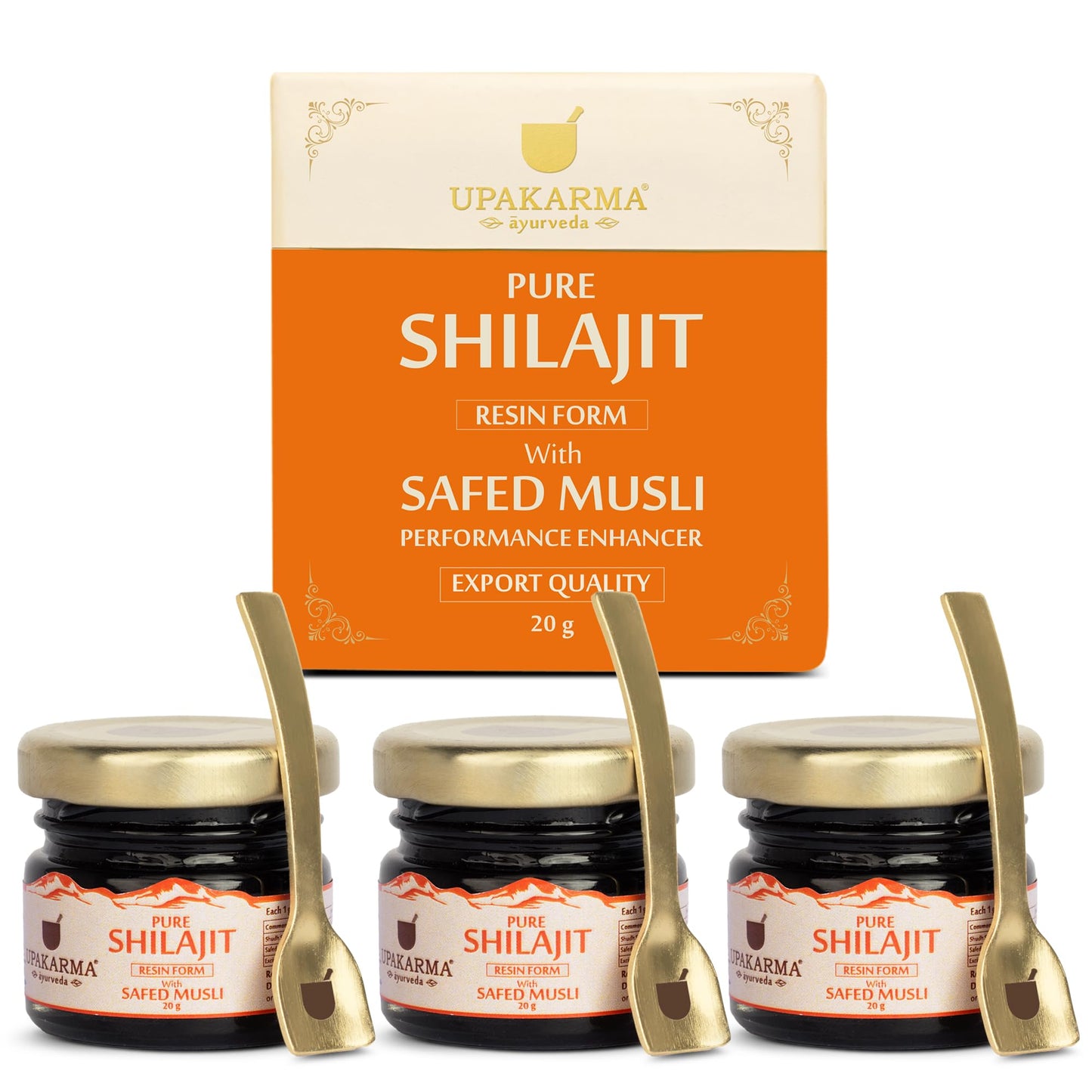 UPAKARMA Shilajit with Safed Musli Resin 10g | Original & Pure Shilajit/Shilajeet for Men to Boost Physical Performance, Power, Stamina and Strength| Lab Tested | Pack of 1