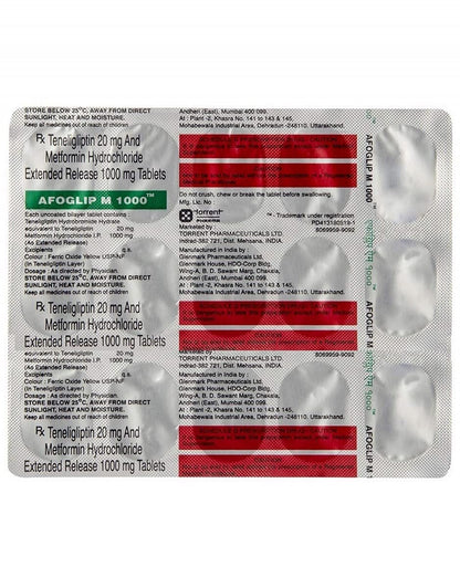 Afoglip M 1000 - Strip of 15 Tablets