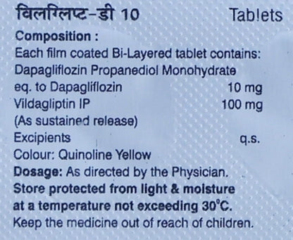 Vilglipt D 10mg - Strip of 10 Tablets