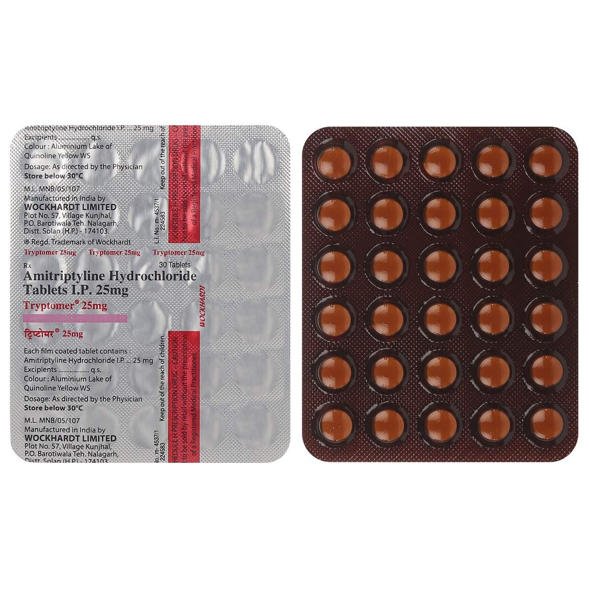 Tryptomer 25 Mg - Strip of 30 Tablets