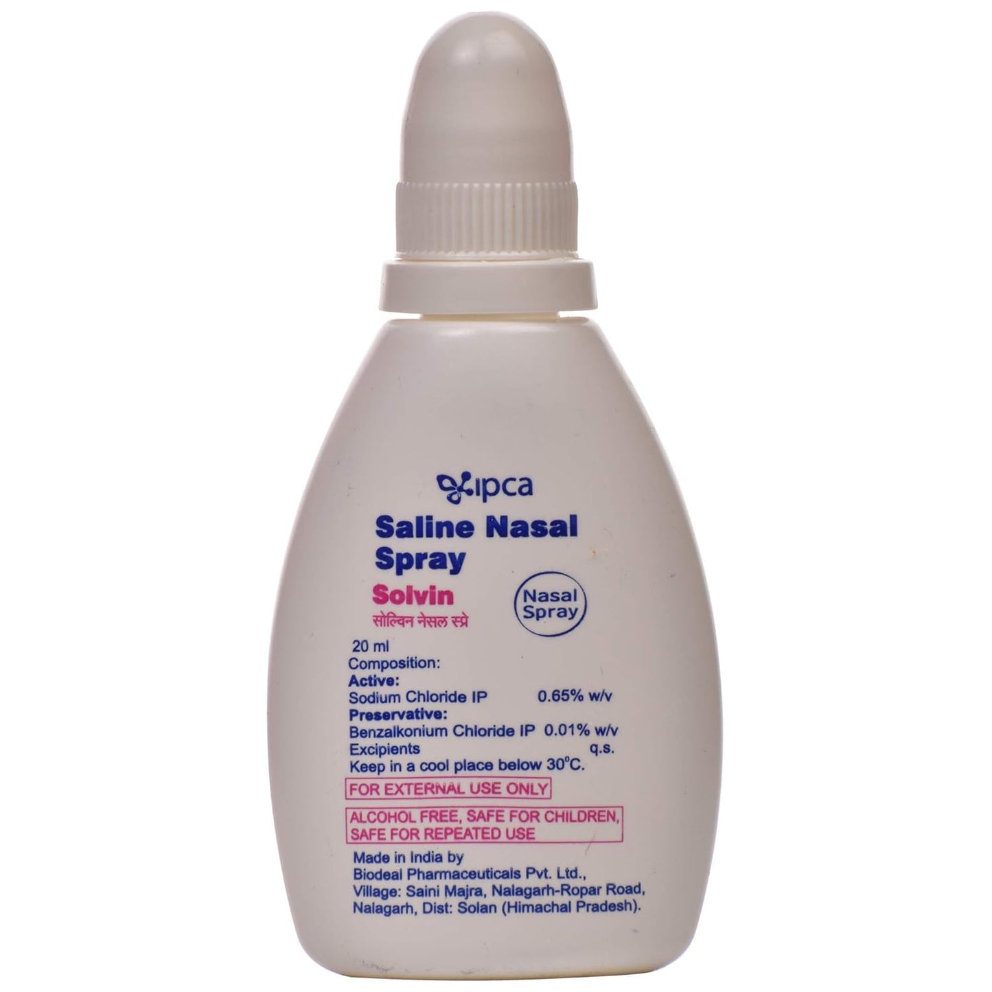 Solvin - Bottle of 20 ml Saline Nasal Spray