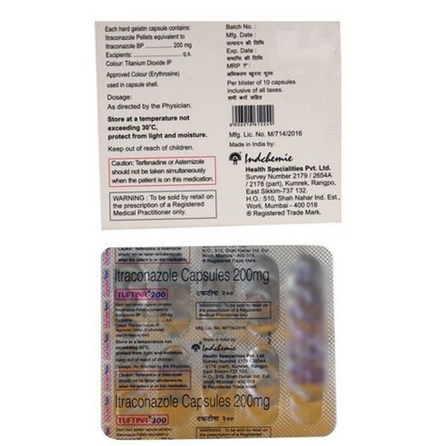 Tuftina-200MG - Strip of 10 Capsules