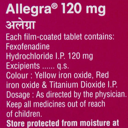 Allegra 120 mg - Strip of 10 Tablets