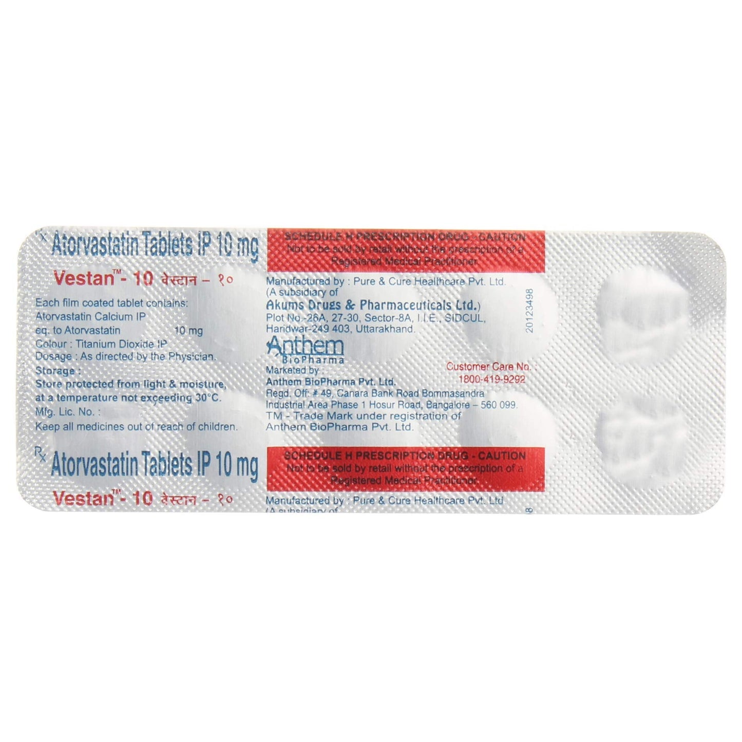 Vestan -10 - Strip of 10 Tablets