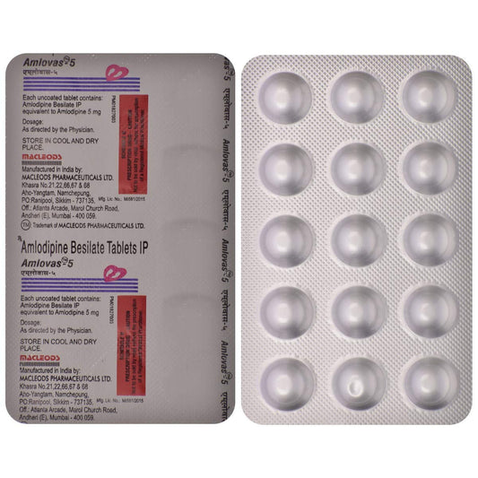 Amlovas-5 - Strip of 15 Tablets