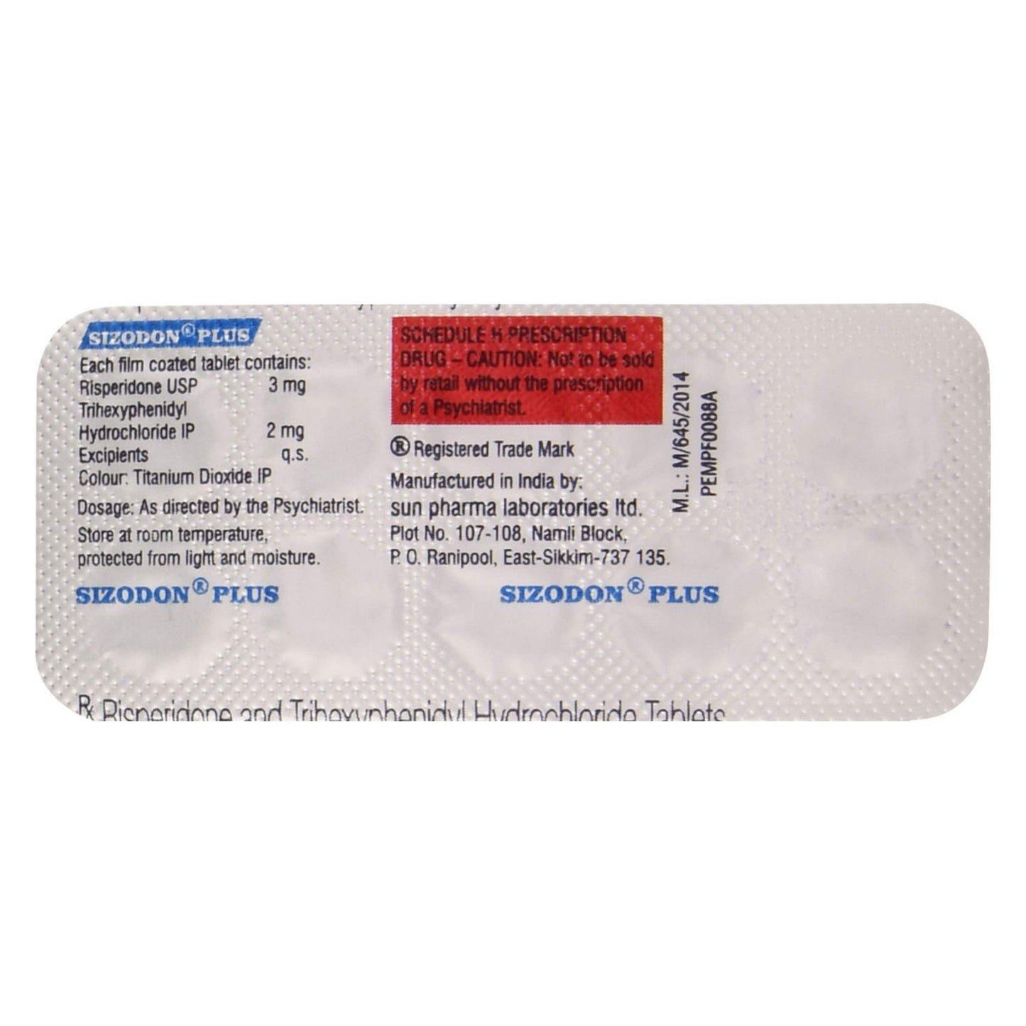 Sizodon Plus - Strip of 10 Tablets