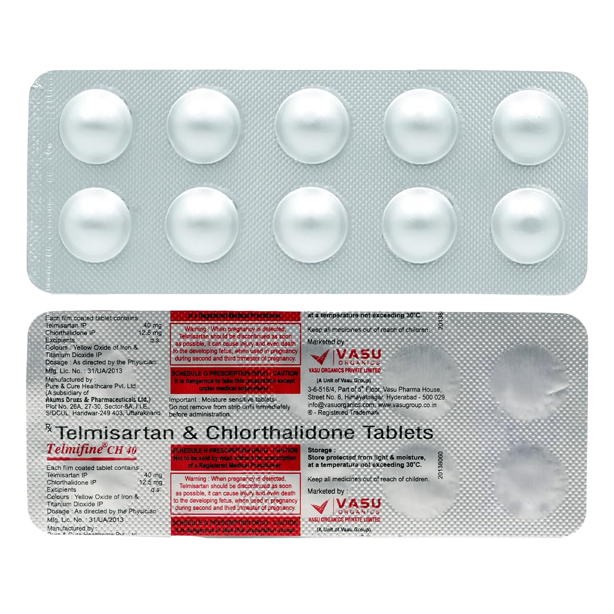 Telmifine CH -Strip of 10 Tablets