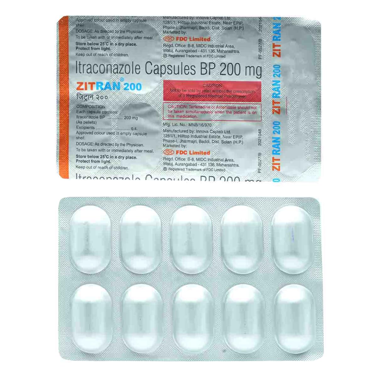 Zitran 200 mg - Strip of 10 Capsules