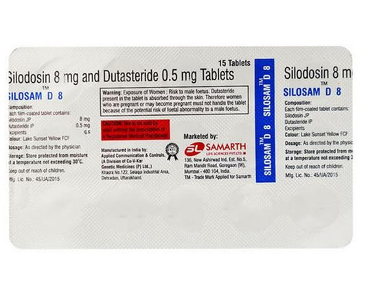 SILOSAM D 8MG - Strip of 15 Tablets