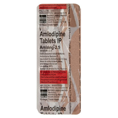 Amlong 2.5 - Strip of 15 Tablets