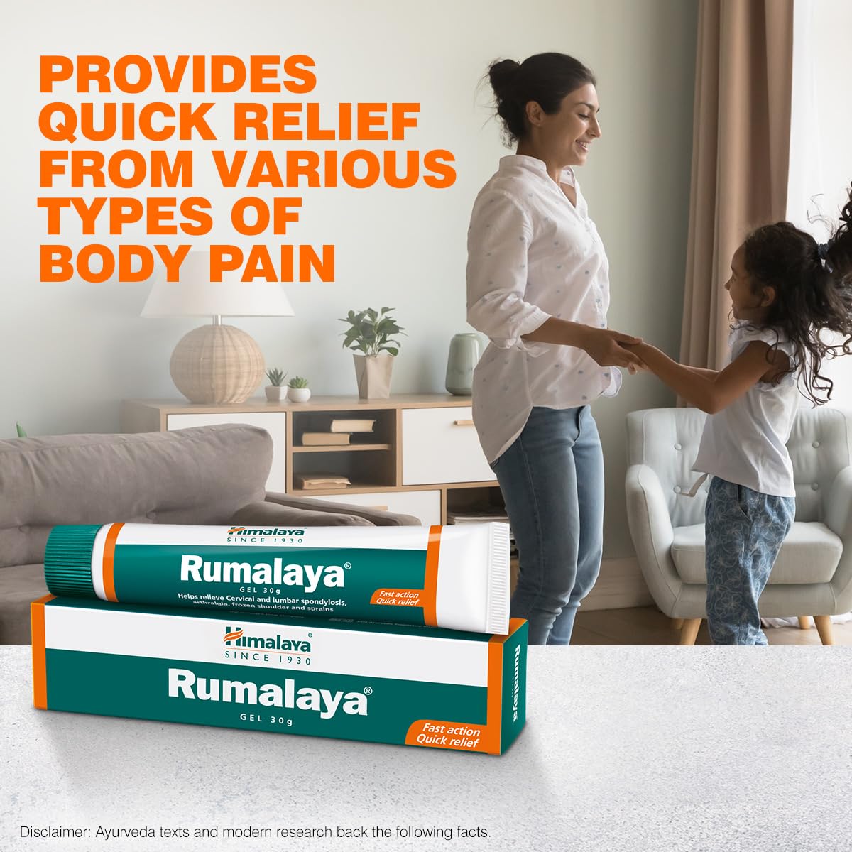 Himalaya Rumalaya Gel| Quick Relief Formula For Body Pain| Back Pain, Knee Pain, Muscle Pain, Sprains| Ayurvedic | 30G